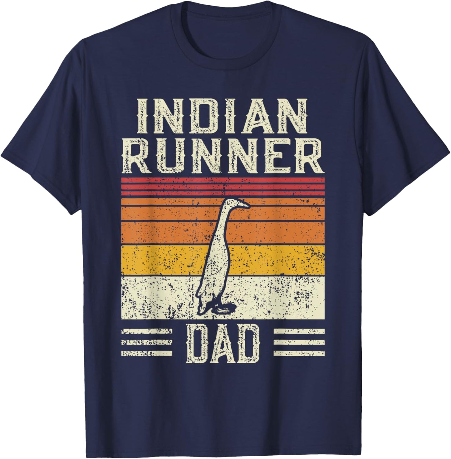 Best Duck Dad Men - Vintage Indian Runner T-Shirt - T-Shirt | Navy
