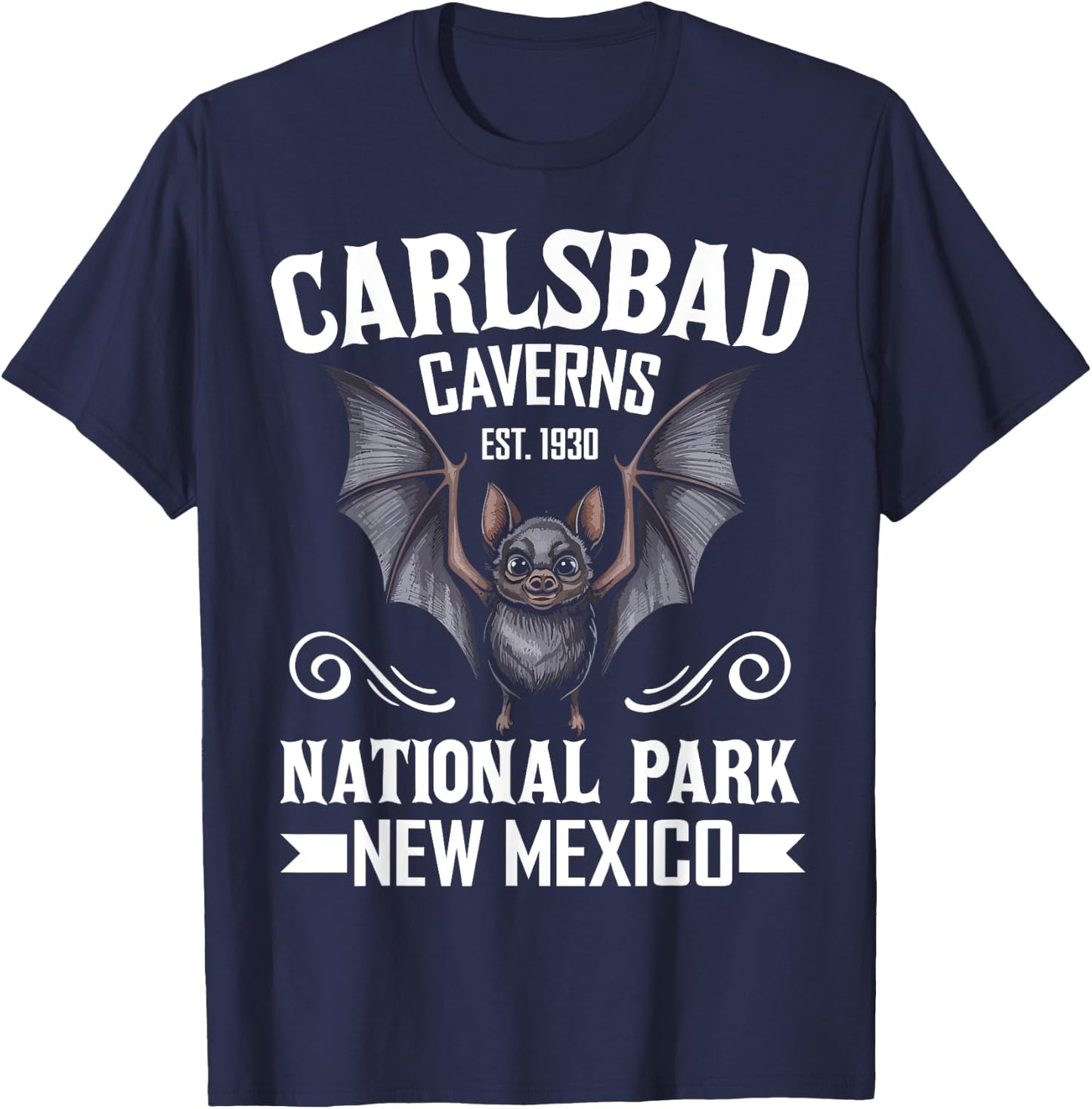 Carlsbad Caverns National Park Bat Mexico Travel Souvenir T-Shirt - T-Shirt | Navy