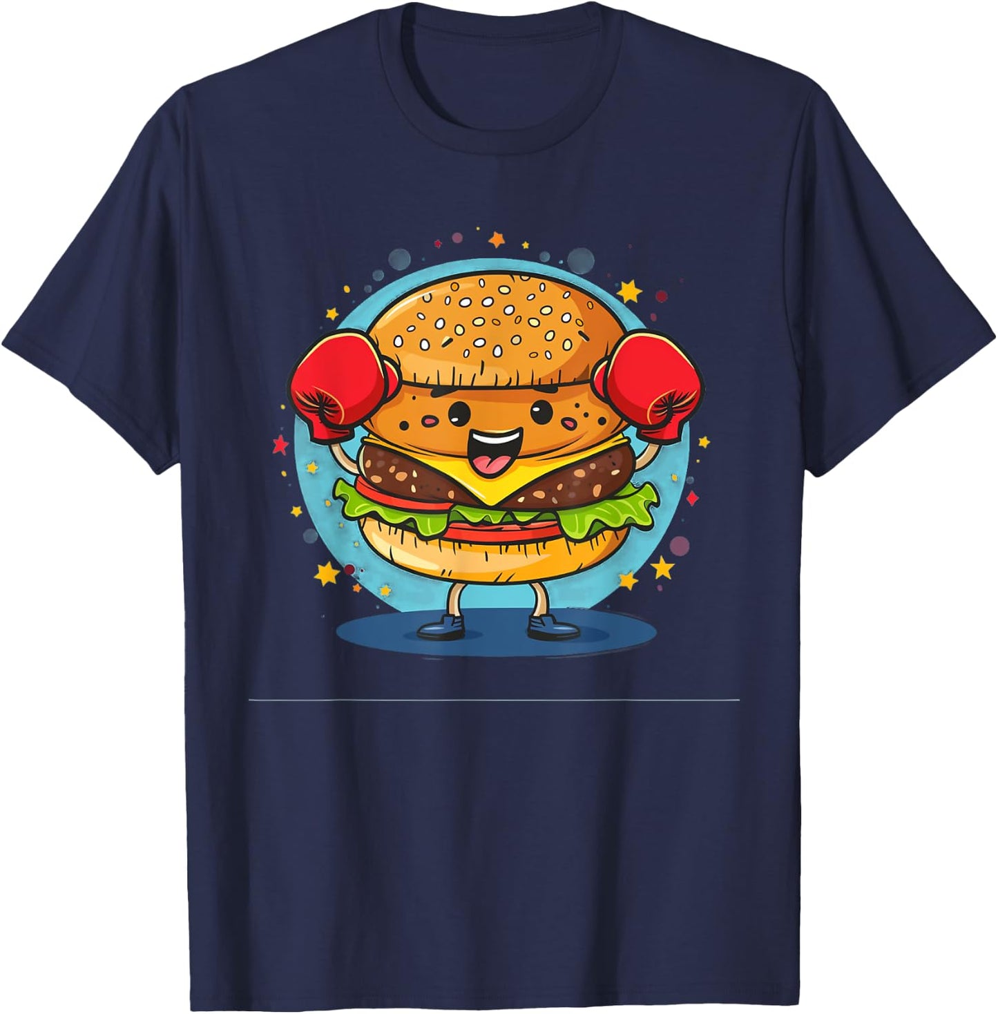 Smash Burger Costume with funny boxing Gloves Costume T-Shirt - T-Shirt | Navy
