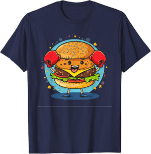 Smash Burger Costume with funny boxing Gloves Costume T-Shirt - T-Shirt | Navy