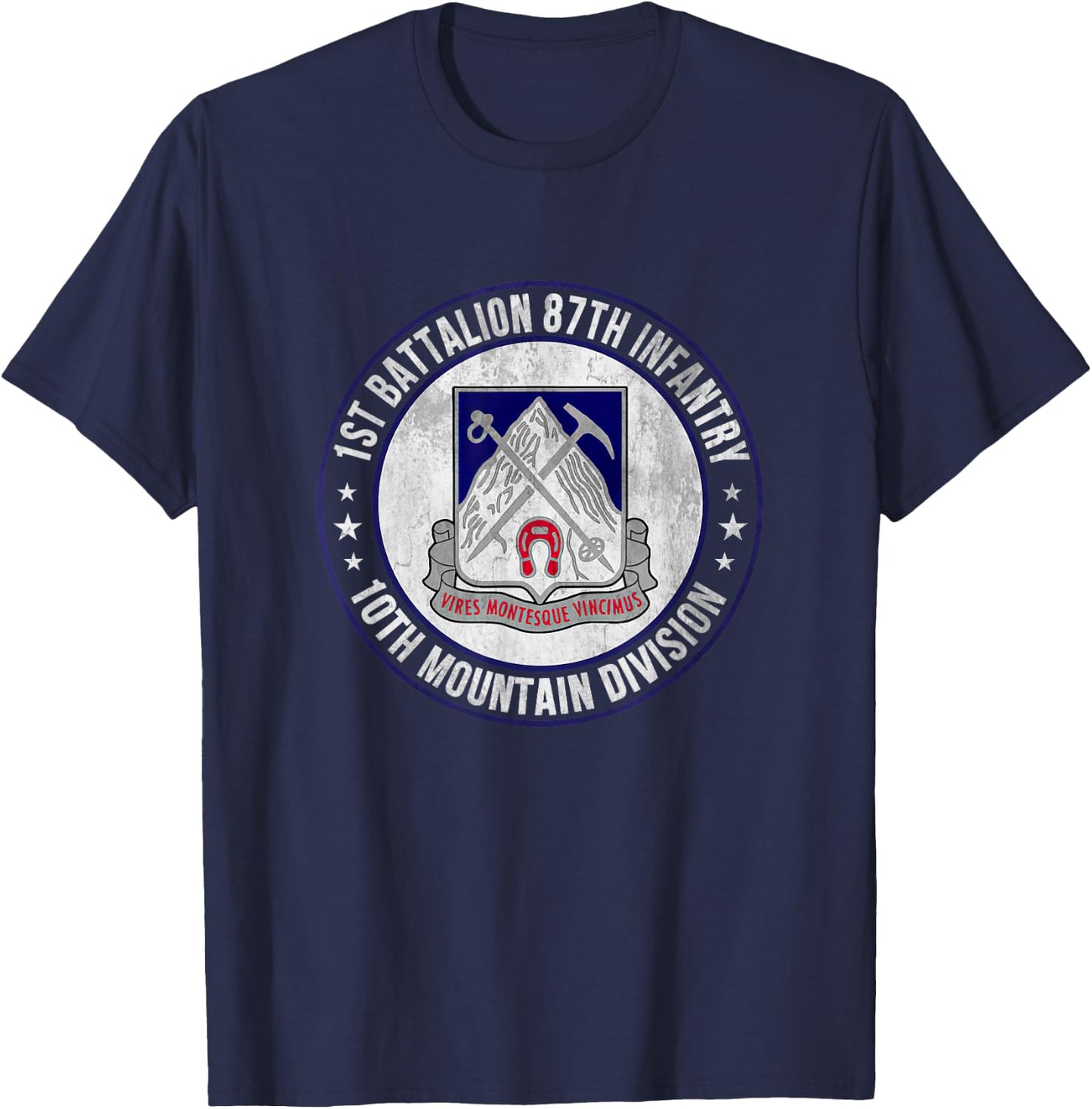 1st Battalion 87th Infantry 10th Mountain Division Veteran T-Shirt - T-Shirt | Navy