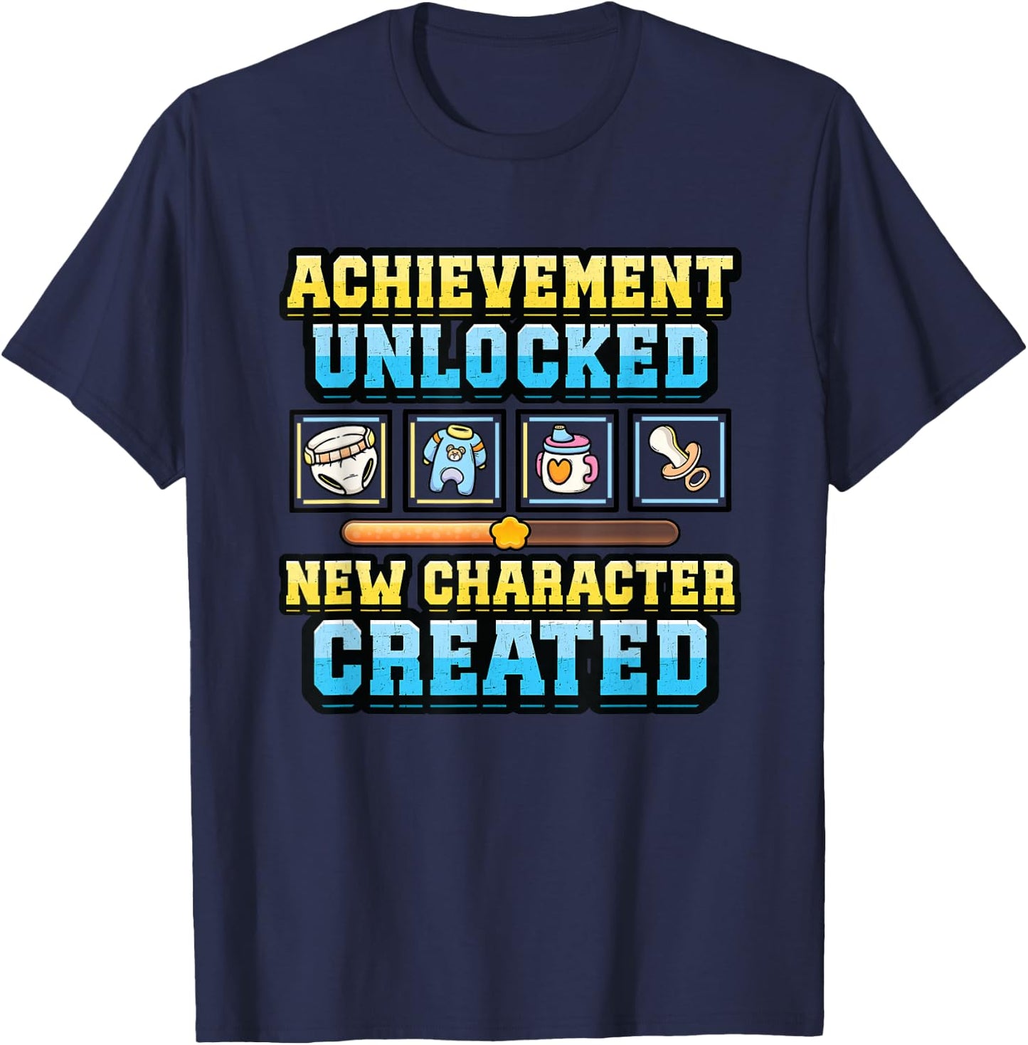 New Character Created - Pregnancy Announcement Gamer T-Shirt - T-Shirt | Navy