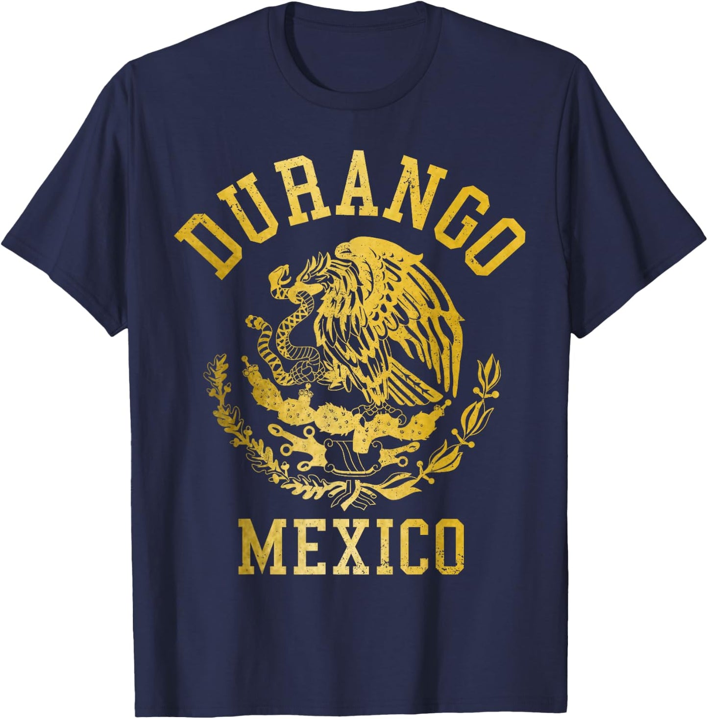 Durango Mexico Pride Mexican Flag Vintage T-Shirt - T-Shirt | Navy