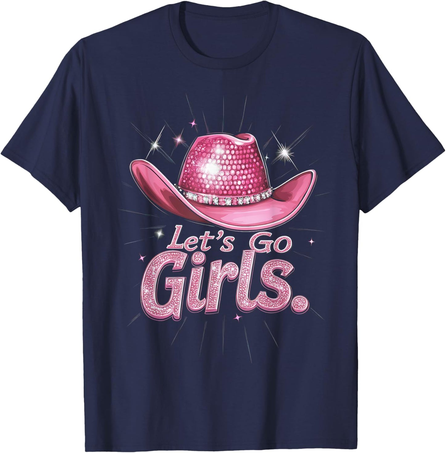 The Rodeo Cowgirl Fan Co. Western Cowgirl Rodeo Disco Retro Bachelorette Party T-Shirt - T-Shirt | Navy