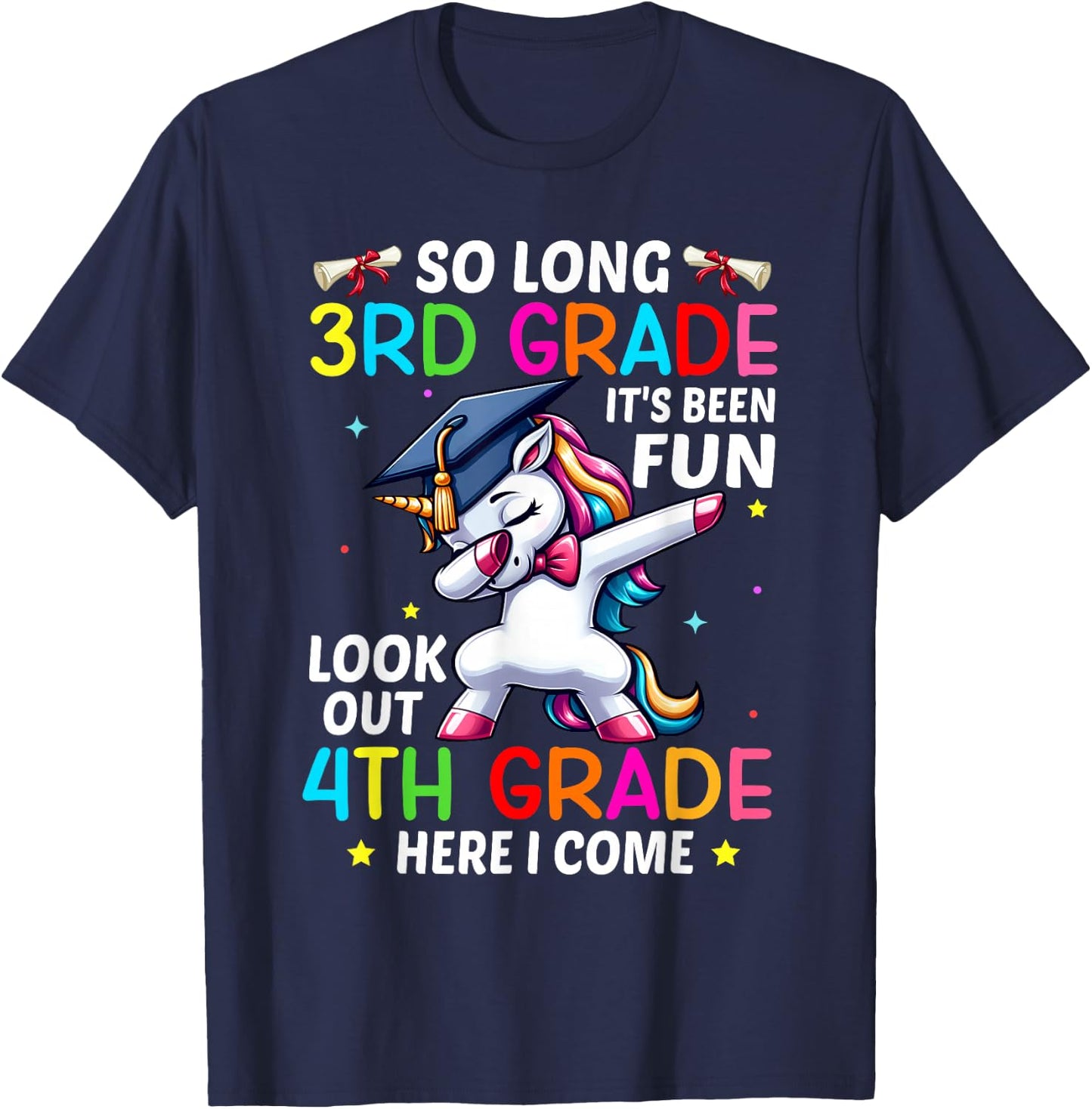So Long 3rd Grade Graduation 4th Grade Here I Come 2024 T-Shirt - T-Shirt | Navy