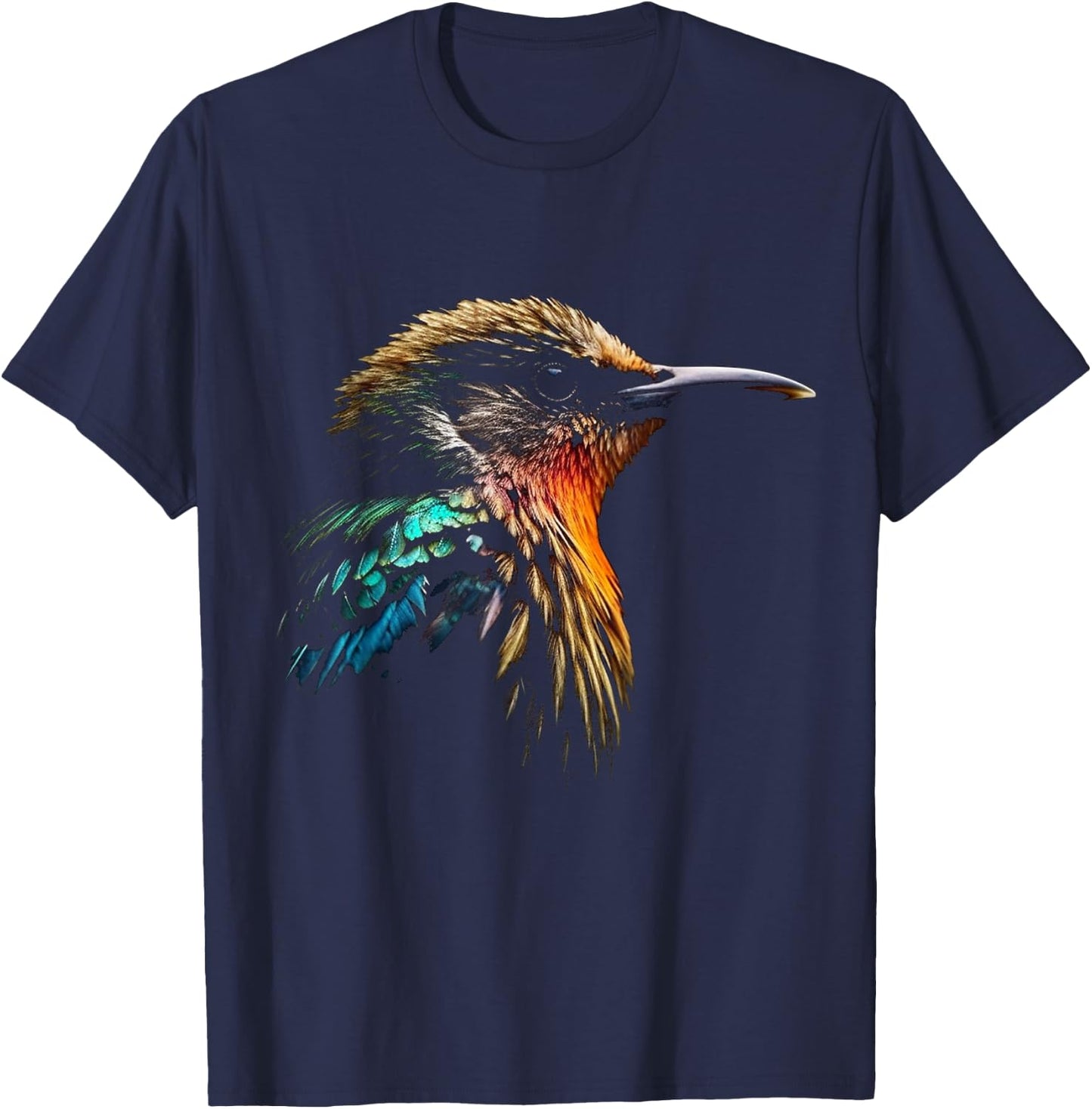 Bird Portrait Colourful Art Animal Motif Bird T-Shirt - T-Shirt | Navy