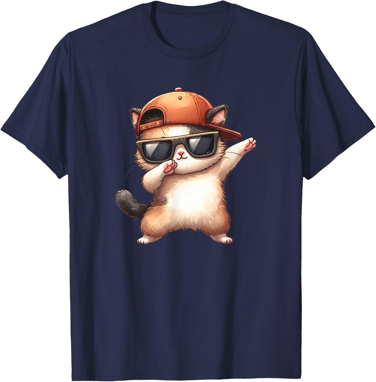 Dabbing cute Cat playing for lovers kitty kittens kids boys T-Shirt - T-Shirt | Navy