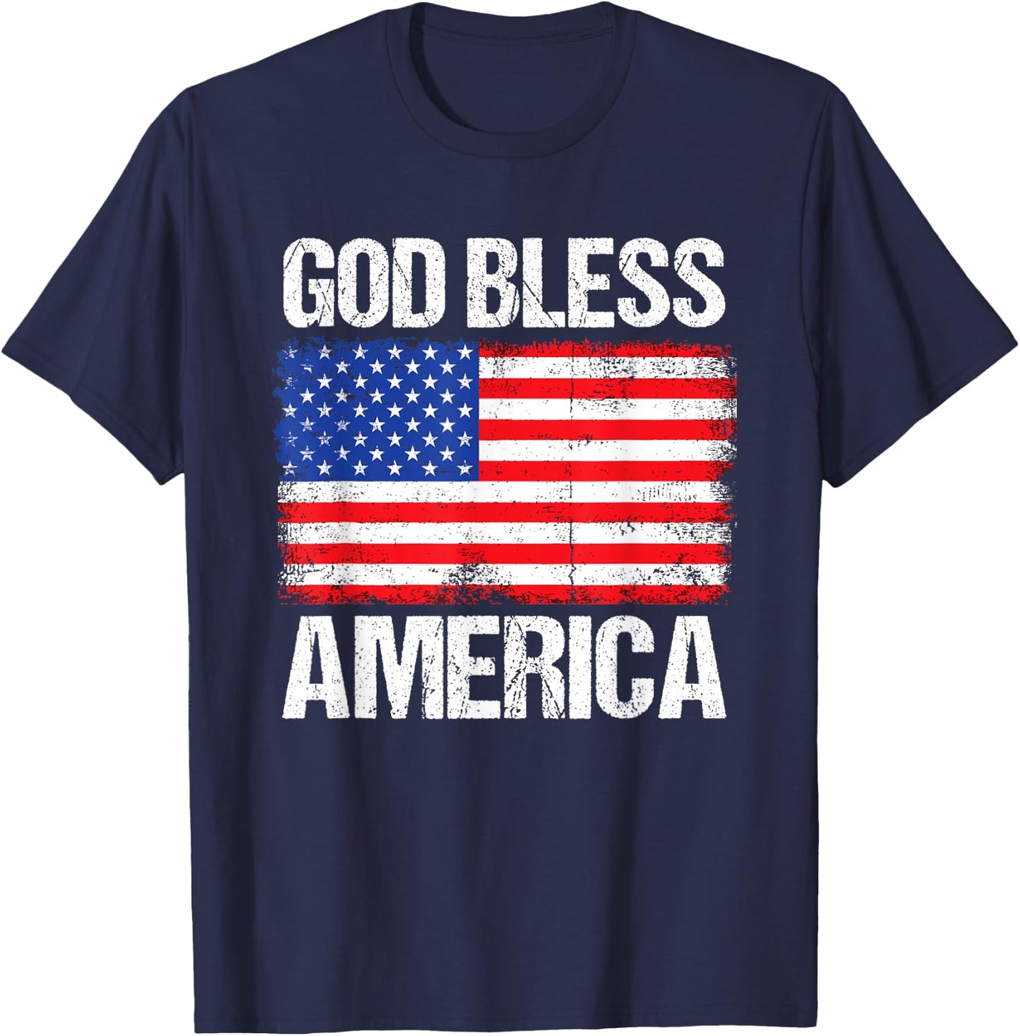 God Bless America Patriotic Happy 4th of July , Women T-Shirt - T-Shirt | Navy
