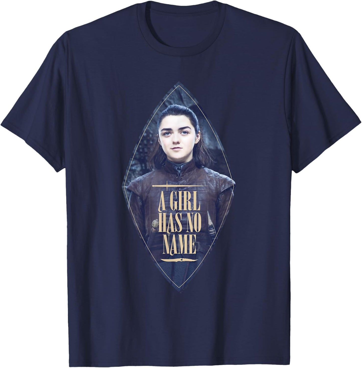 Game Of Thrones Arya Stark Girl Has No Name Diamond Portrait T-Shirt - T-Shirt | Navy