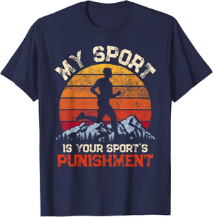 My Sports is your Sports Punishment Vintage Runners Athlete T-Shirt - T-Shirt | Navy