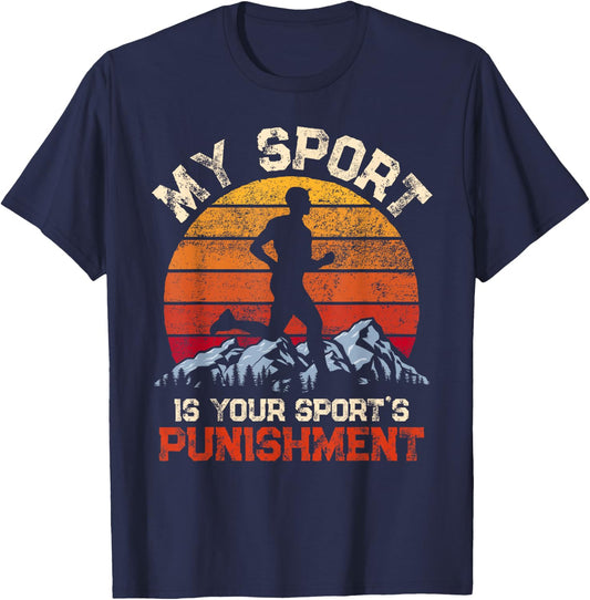 My Sports is your Sports Punishment Vintage Runners Athlete T-Shirt - T-Shirt | Navy