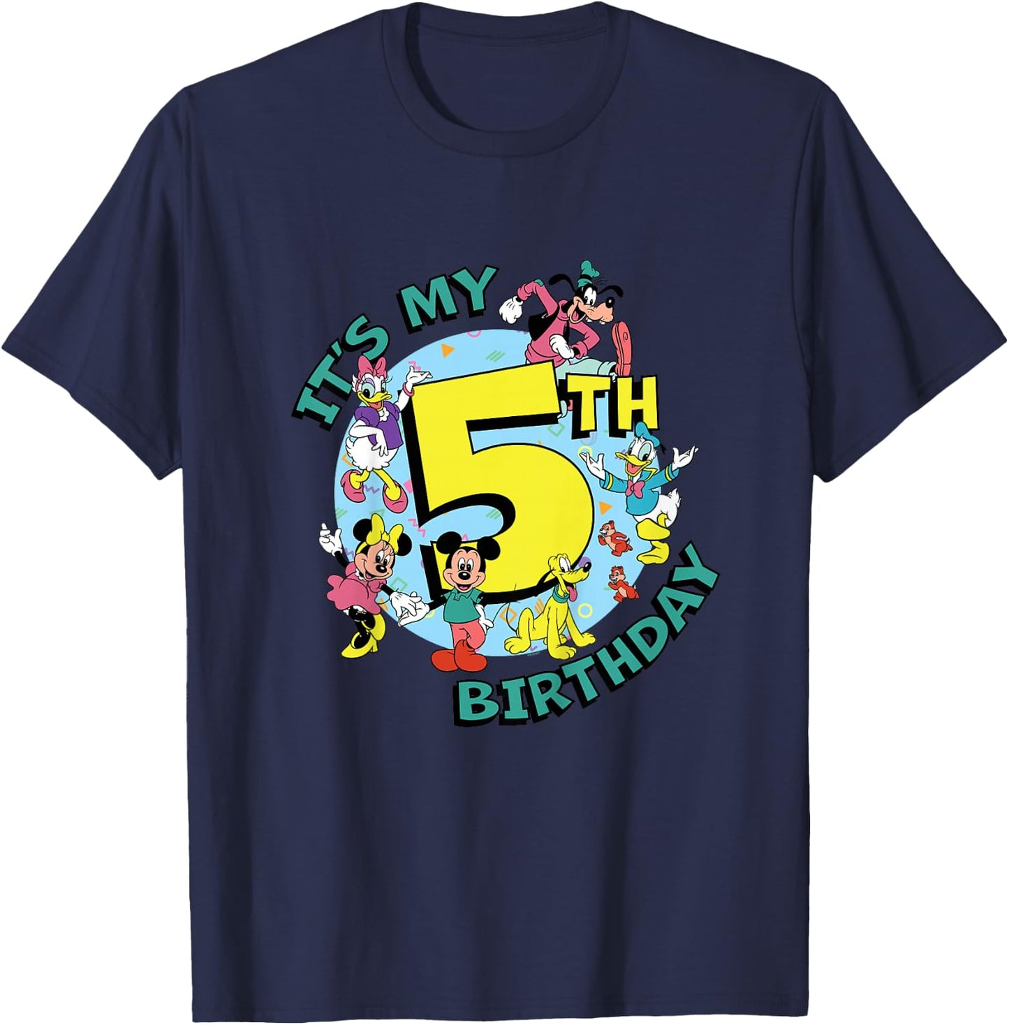 Disney Mickey and Friends It’s My Fifth 5th Birthday T-Shirt - T-Shirt | Navy