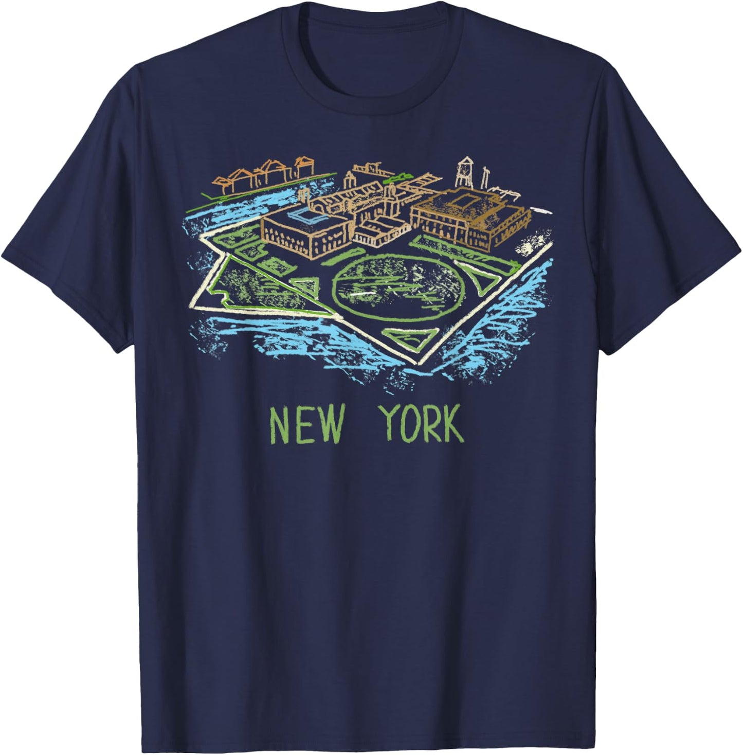 Ellis Island New York T-Shirt - T-Shirt | Navy