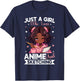 Just A Girl Who Loves Anime and Sketching Afro Anime Merch T-Shirt - T-Shirt | Navy