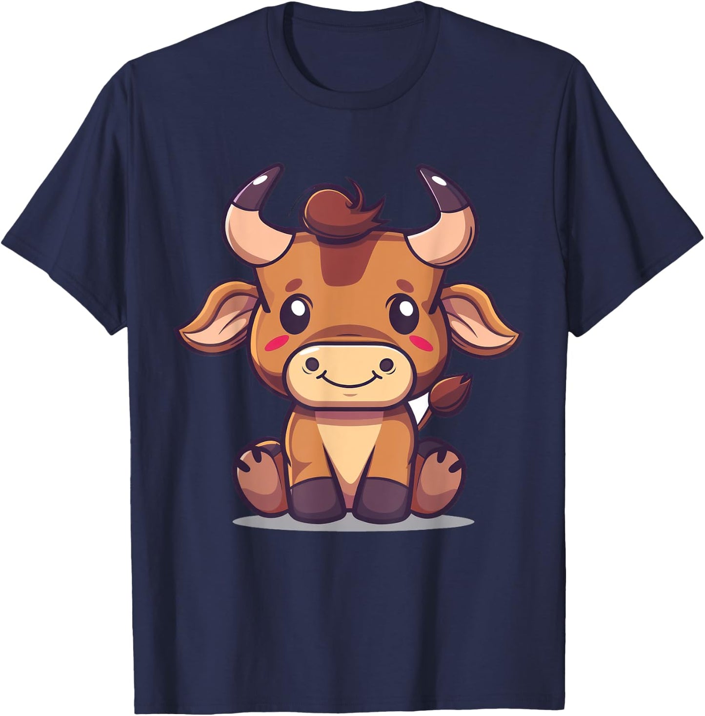 Bull Cartoon Artwork | Sweet bull T-Shirt - T-Shirt | Navy