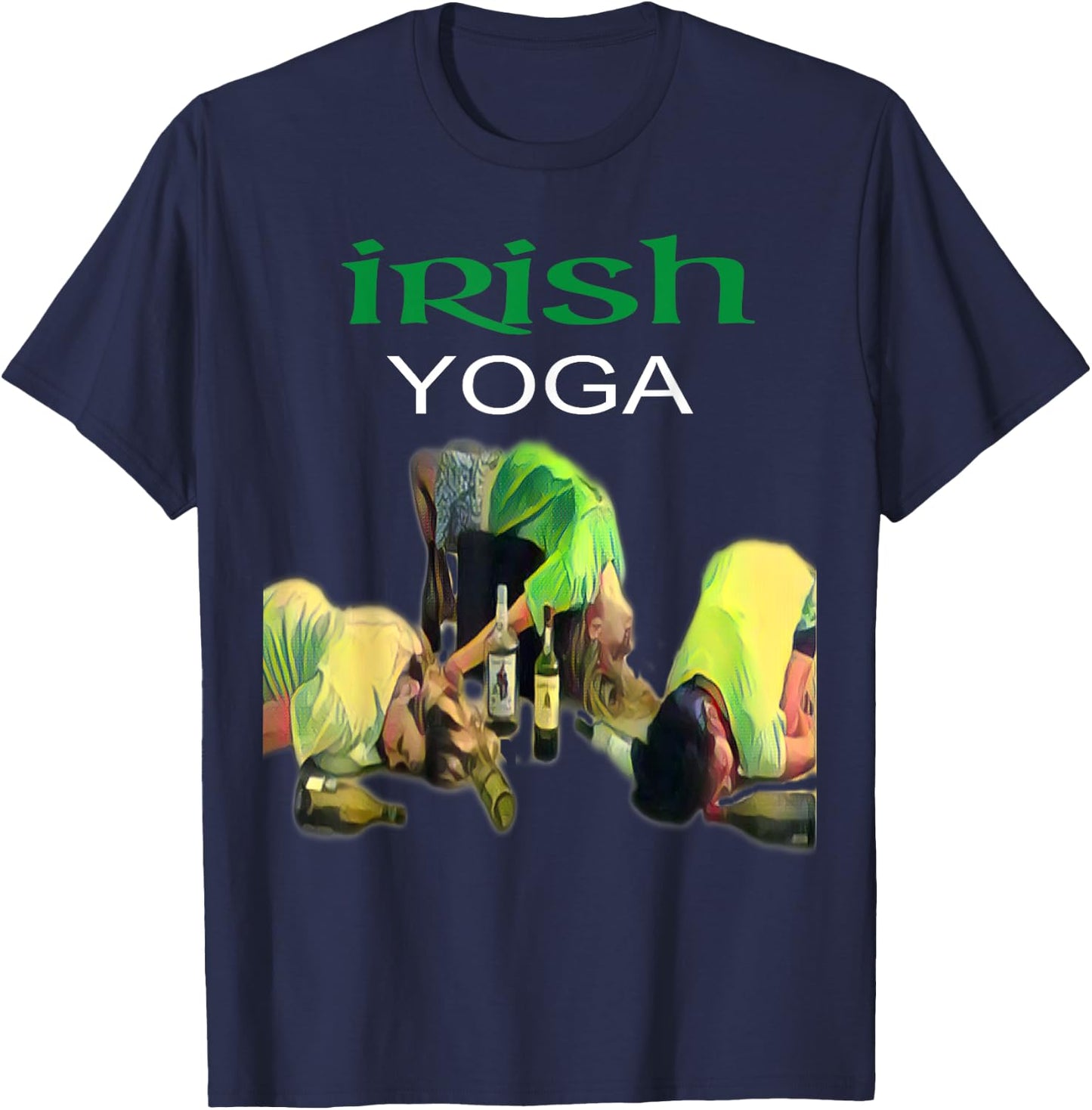Irish Yoga Drinking T Shirt T-Shirt - T-Shirt | Navy