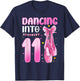 Dancing Into 11 Years Old 11th Birthday Ballet Girl Party T-Shirt - T-Shirt | Navy