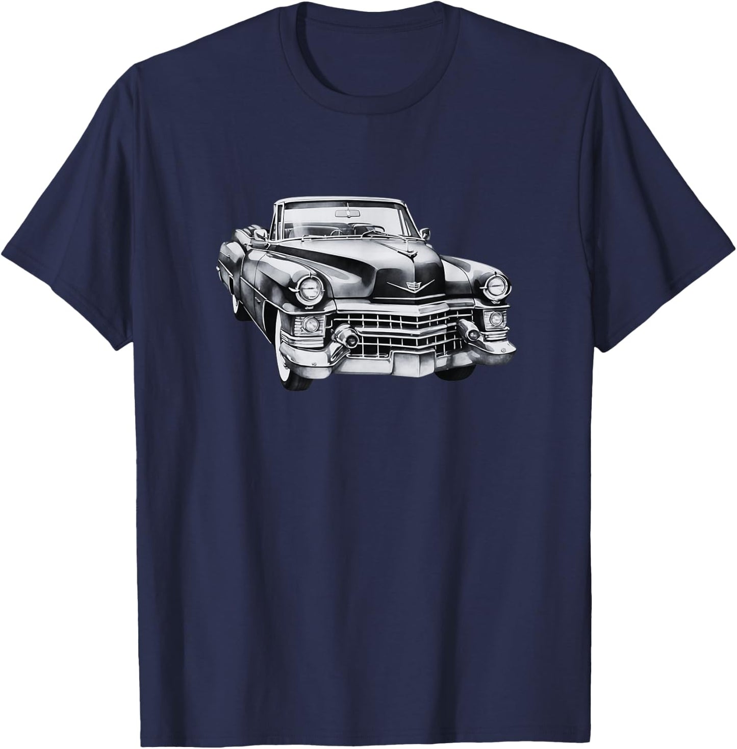 Cadillac Classic | Vintage | Black & White T-Shirt - T-Shirt | Navy