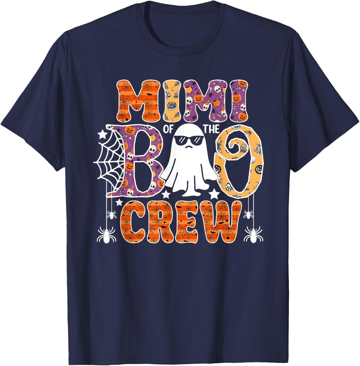 Mimi Of The Boo Crew Funny Halloween Family Matching T-Shirt - T-Shirt | Navy