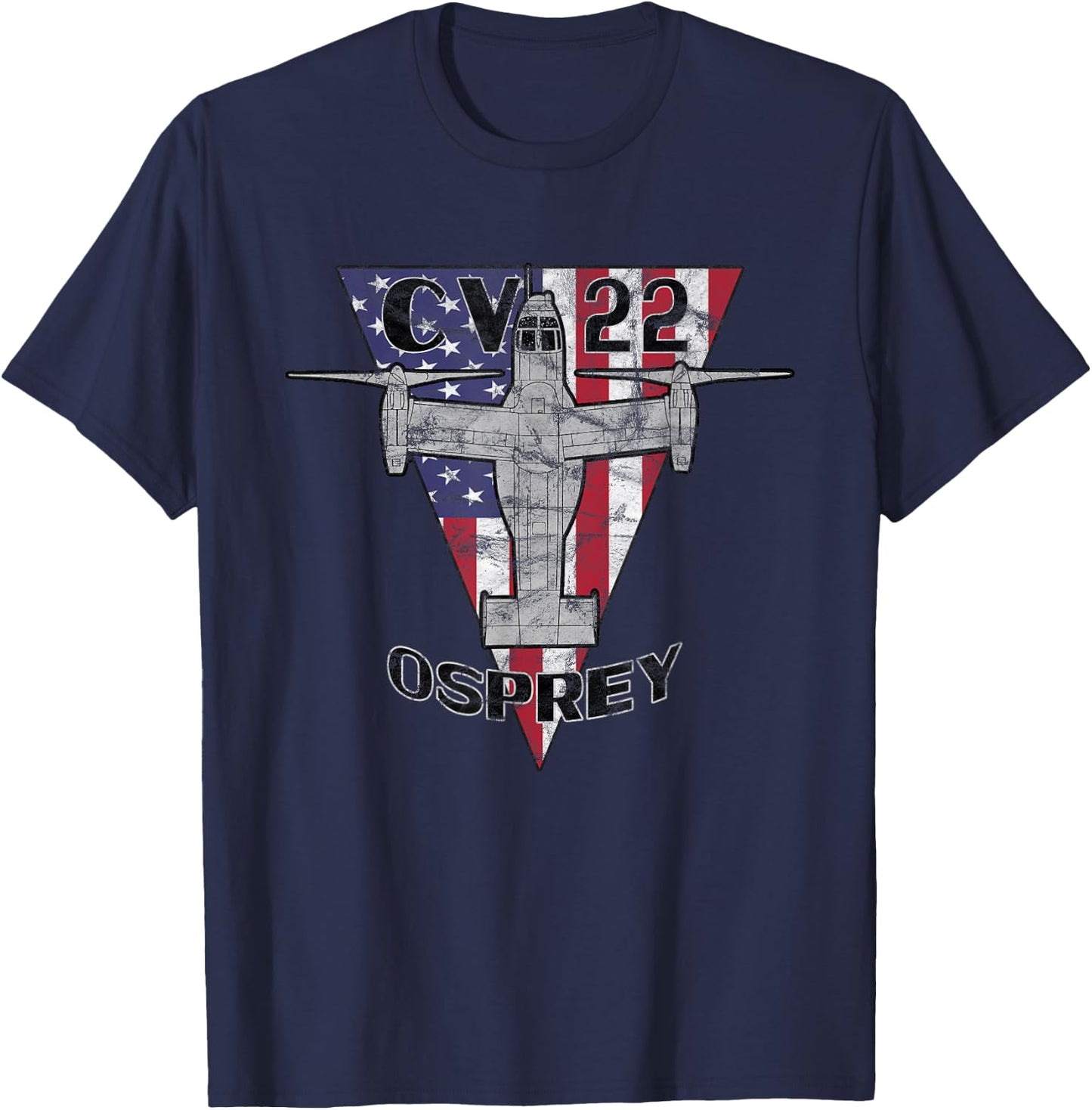 CV-22 Osprey Tilt-Rotor Military Airplane Patriotic Vintage T-Shirt - T-Shirt | Navy