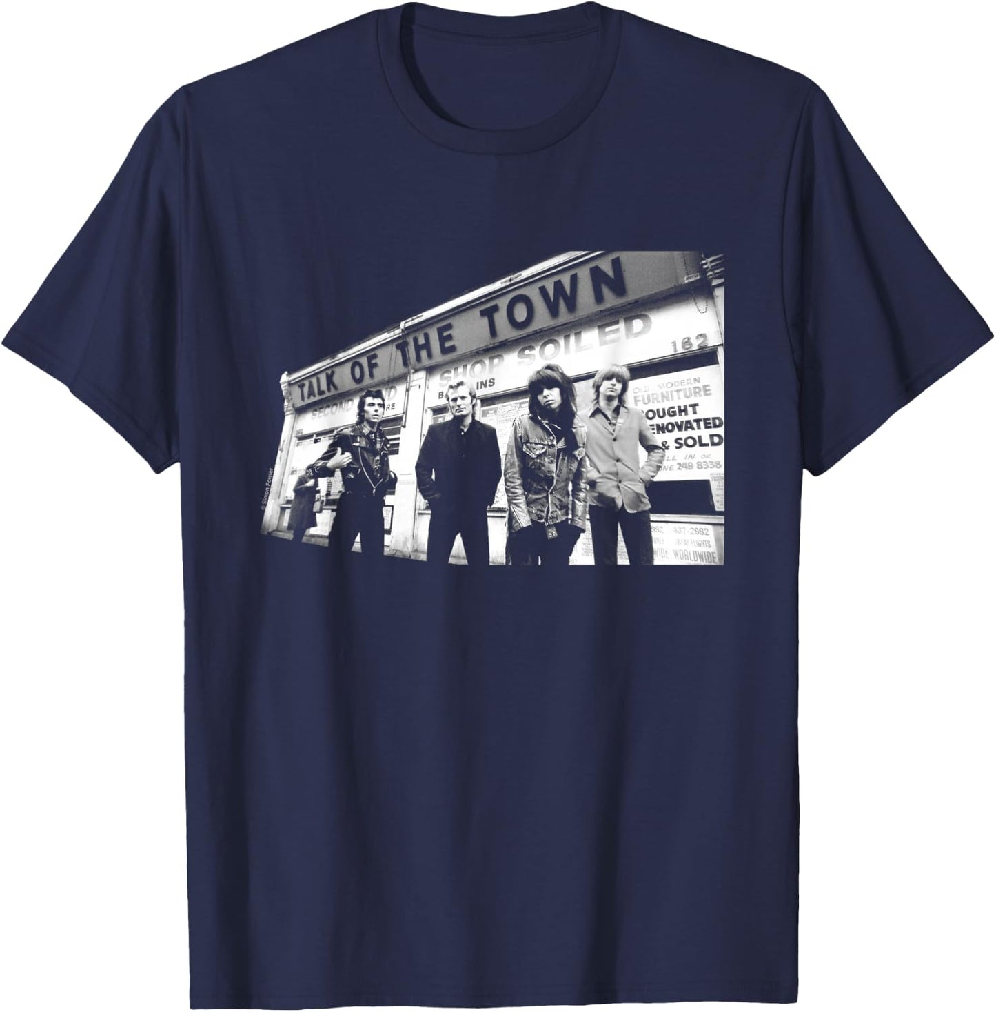 The Pretenders Talk Of The Town B&W By Simon Fowler T-Shirt - T-Shirt | Navy