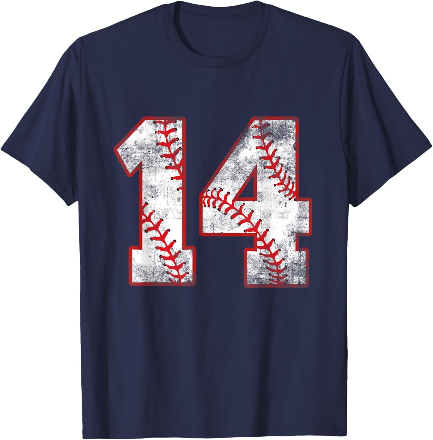 Baseball 14 Jersey 14th Birthday Gifts 14 Year Old Boys Kids T-Shirt - T-Shirt | Navy