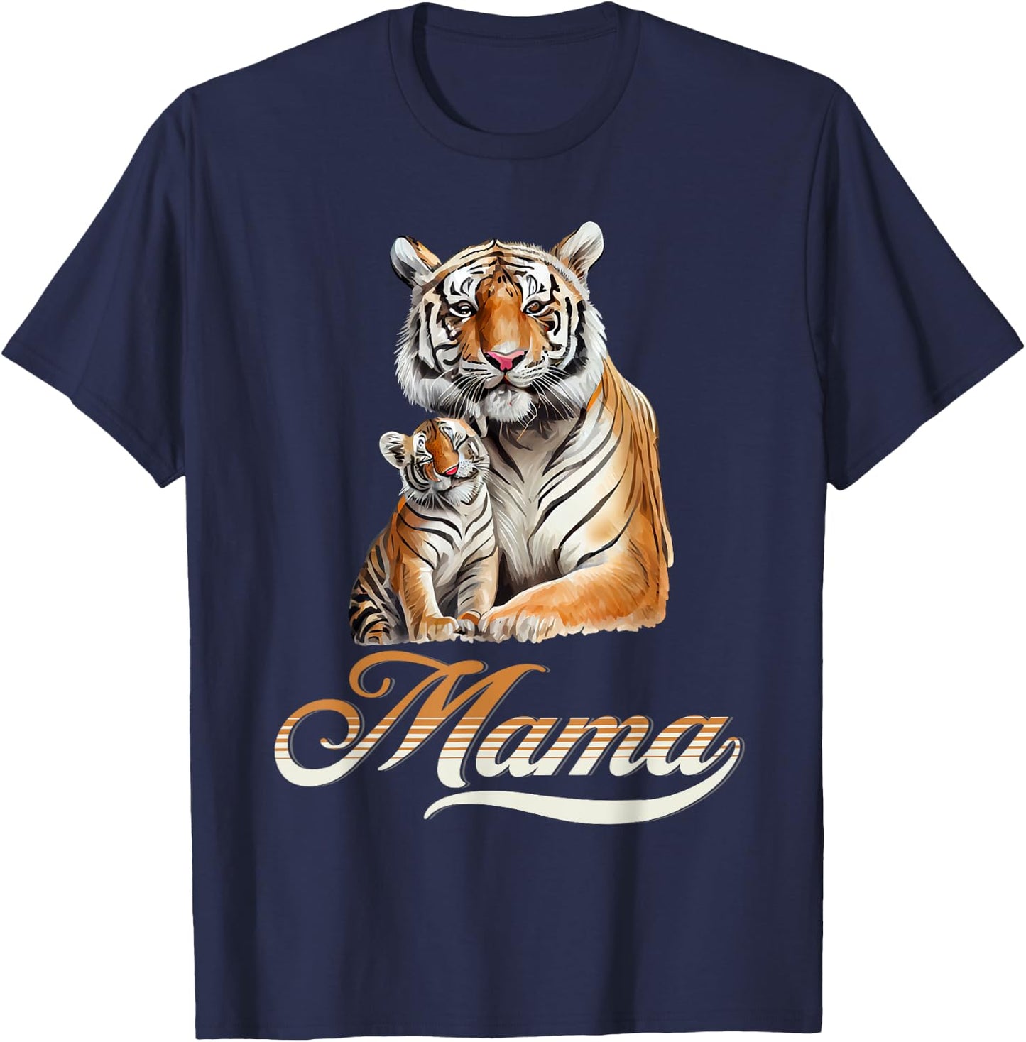 Tiger Mom & Baby Mother's Day Tiger Animal Lover T-Shirt - T-Shirt | Navy