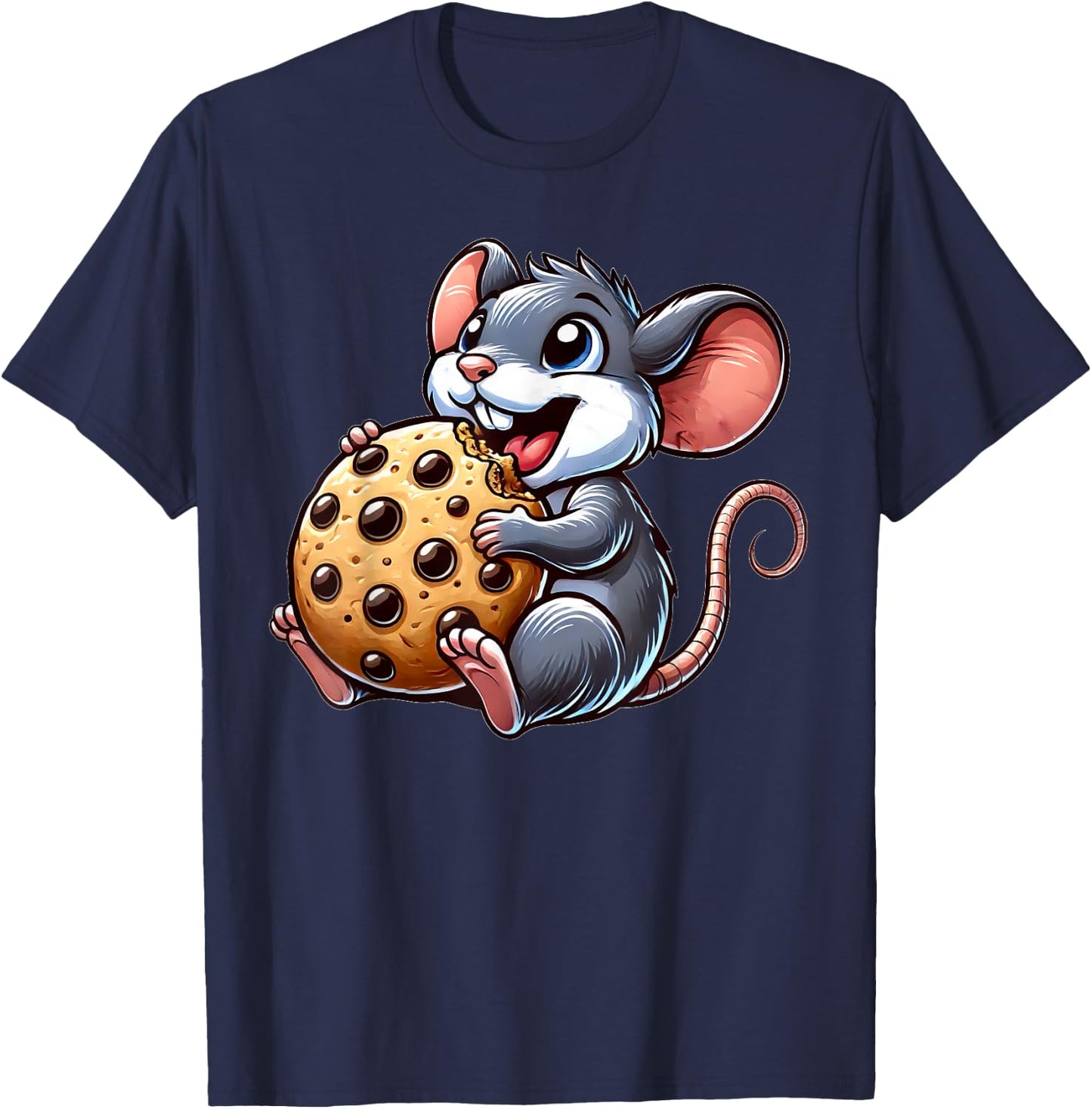 Cute Mouse Cookie Rat T-Shirt - T-Shirt | Navy