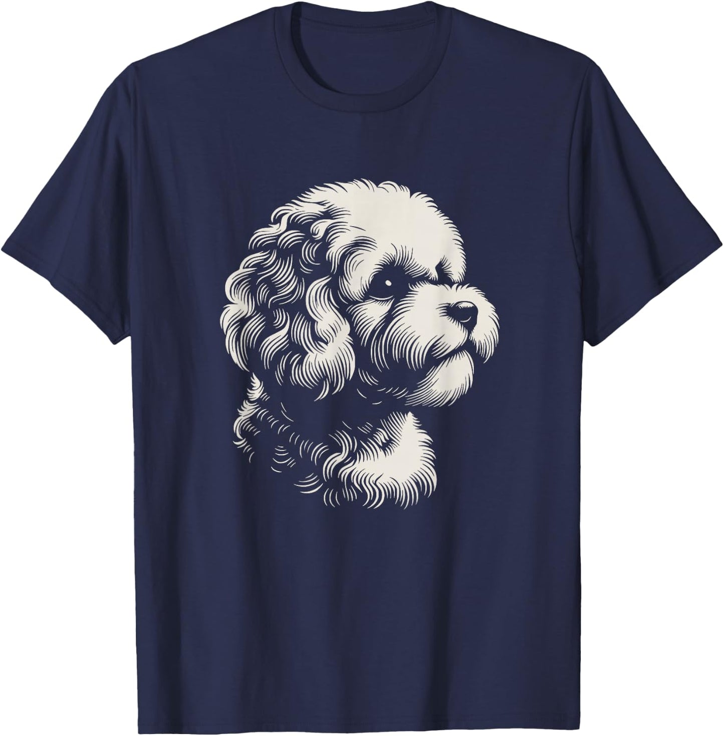 Maltipoo Dog Face Art Design And Men T-Shirt - T-Shirt | Navy