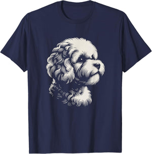 Maltipoo Dog Face Art Design And Men T-Shirt - T-Shirt | Navy