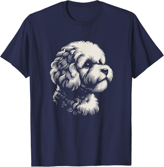 Maltipoo Dog Face Art Design And Men T-Shirt - T-Shirt | Navy