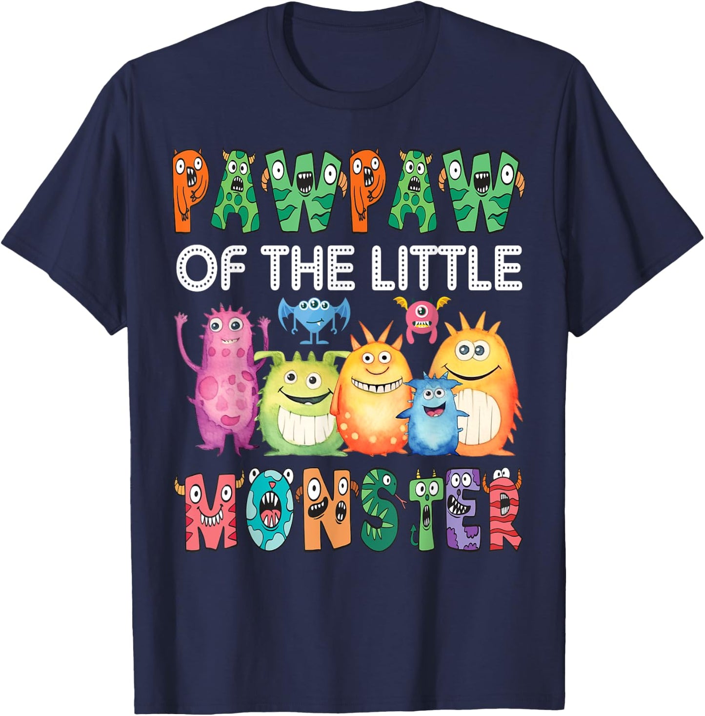 Pawpaw Of The Little Monster Kids 1St Birthday Party T-Shirt - T-Shirt | Navy