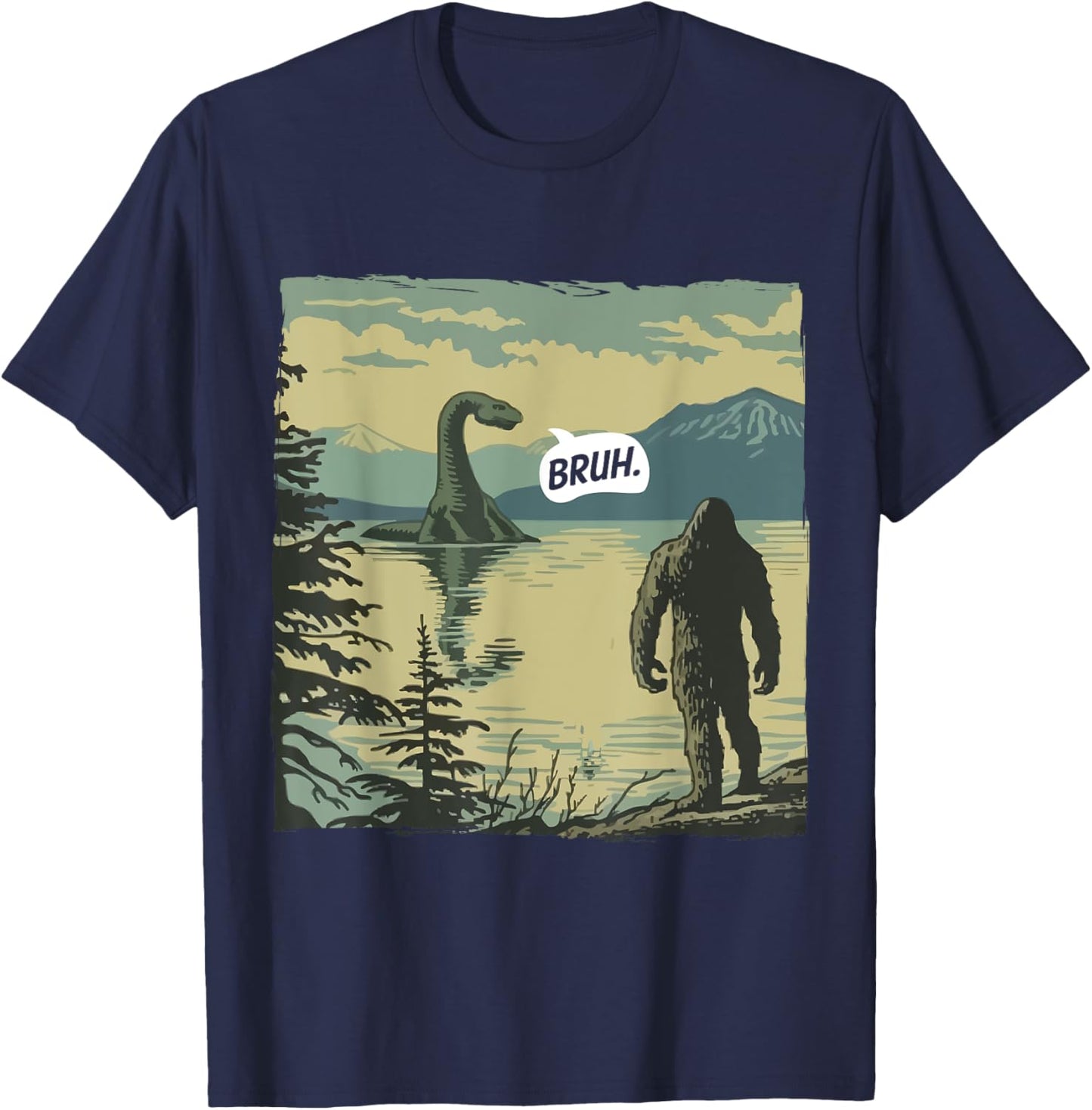 Bruh Bigfoot T-Shirt - T-Shirt | Navy
