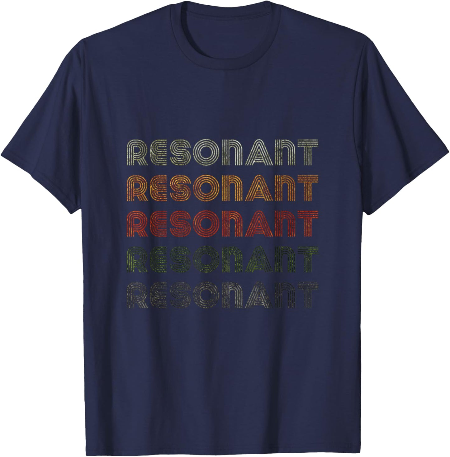 Love Heart Resonant Grunge Vintage Style Black Resonant T-Shirt - T-Shirt | Navy