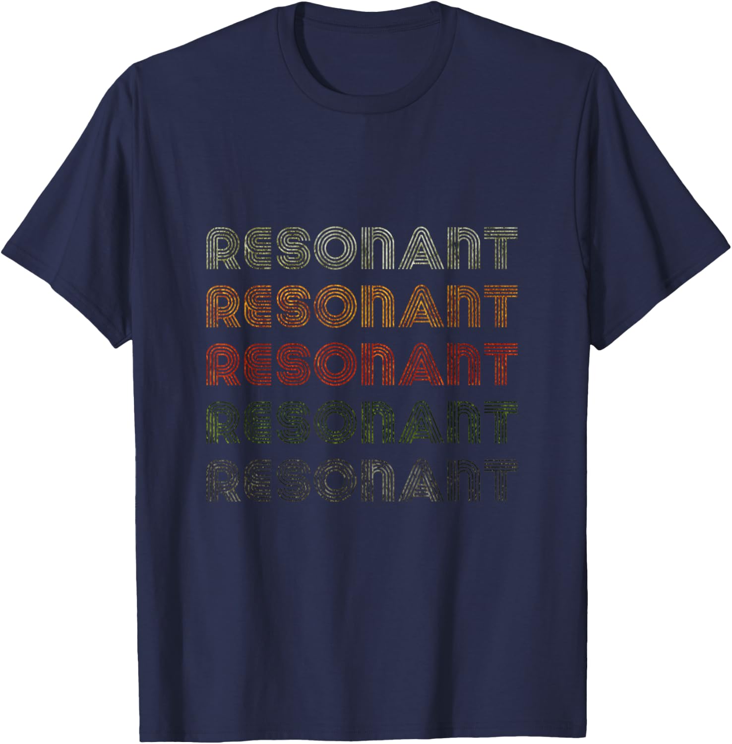 Love Heart Resonant Grunge Vintage Style Black Resonant T-Shirt - T-Shirt | Navy