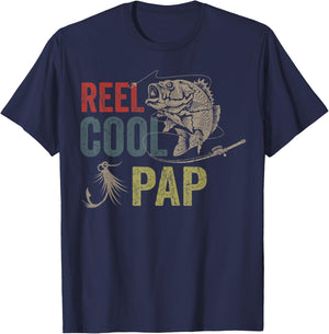 Reel Cool Pap Fishing Father's Day Gift T-Shirt - T-Shirt | Navy