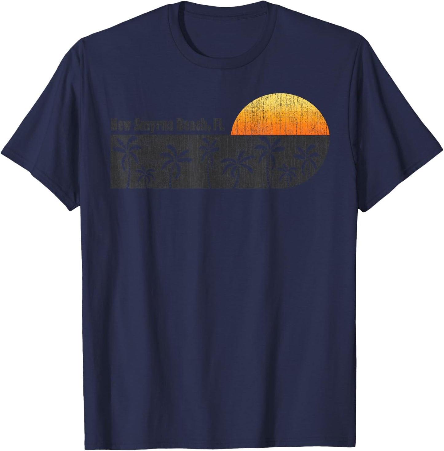 Retro New Smyrna Beach Vintage Florida Beach S T-Shirt - T-Shirt | Navy
