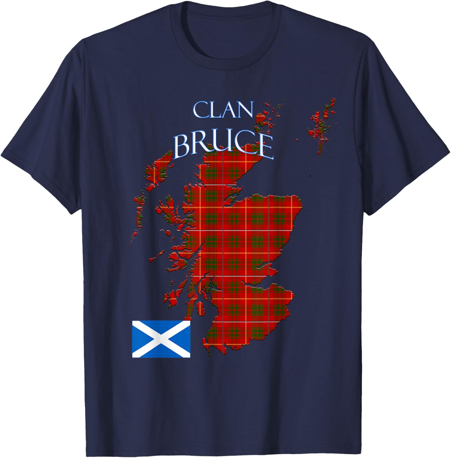 Bruce Scottish Clan Tartan Scotland T-Shirt - T-Shirt | Navy