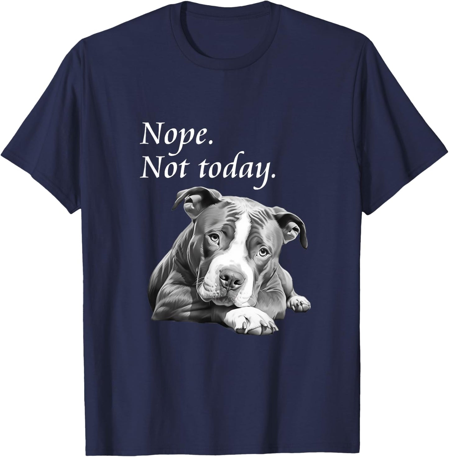 Adorable Pit Bull Dog Not Today - Lazy Dog Women Kids T-Shirt - T-Shirt | Navy