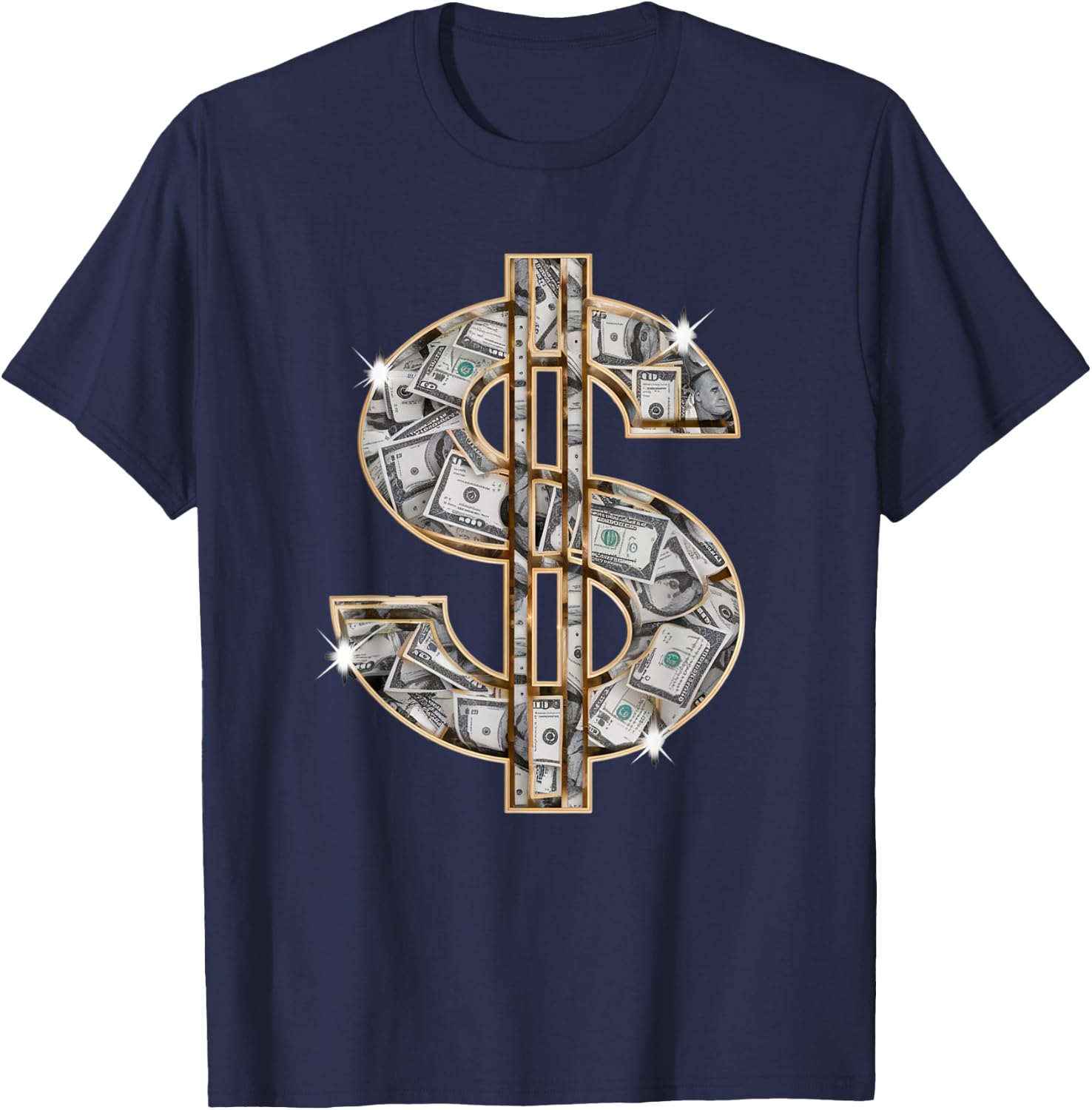 Cool As Dollar Bill Dollar Sign $ Money Hustle Hard Work T-Shirt - T-Shirt | Navy
