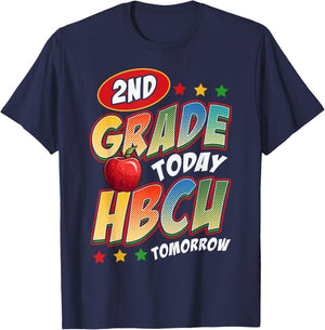 Second Grade Today HBCU Tomorrow African American 2nd Grade T-Shirt - T-Shirt | Navy