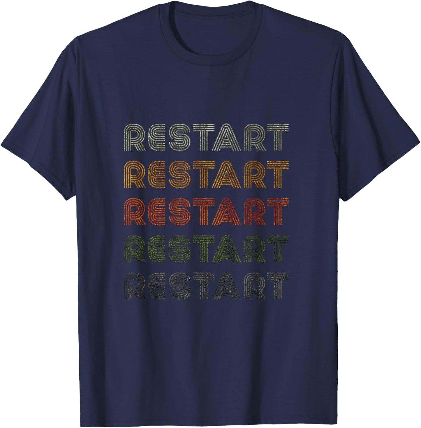 Love Heart Restart Grunge Vintage Style Black Restart T-Shirt - T-Shirt | Navy