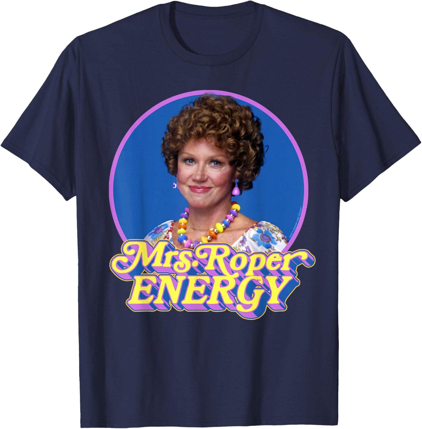 Mrs Roper Energy Helen Roper Three's Company Retro T-Shirt - T-Shirt | Navy