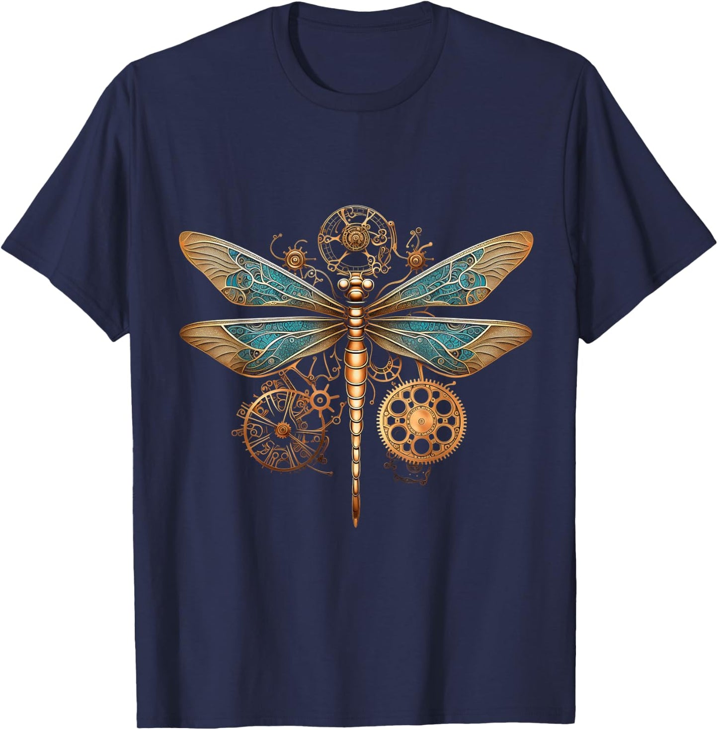 Dragonfly Steam Punk Insect Art Engineer Steampunk Dragonfly T-Shirt - T-Shirt | Navy
