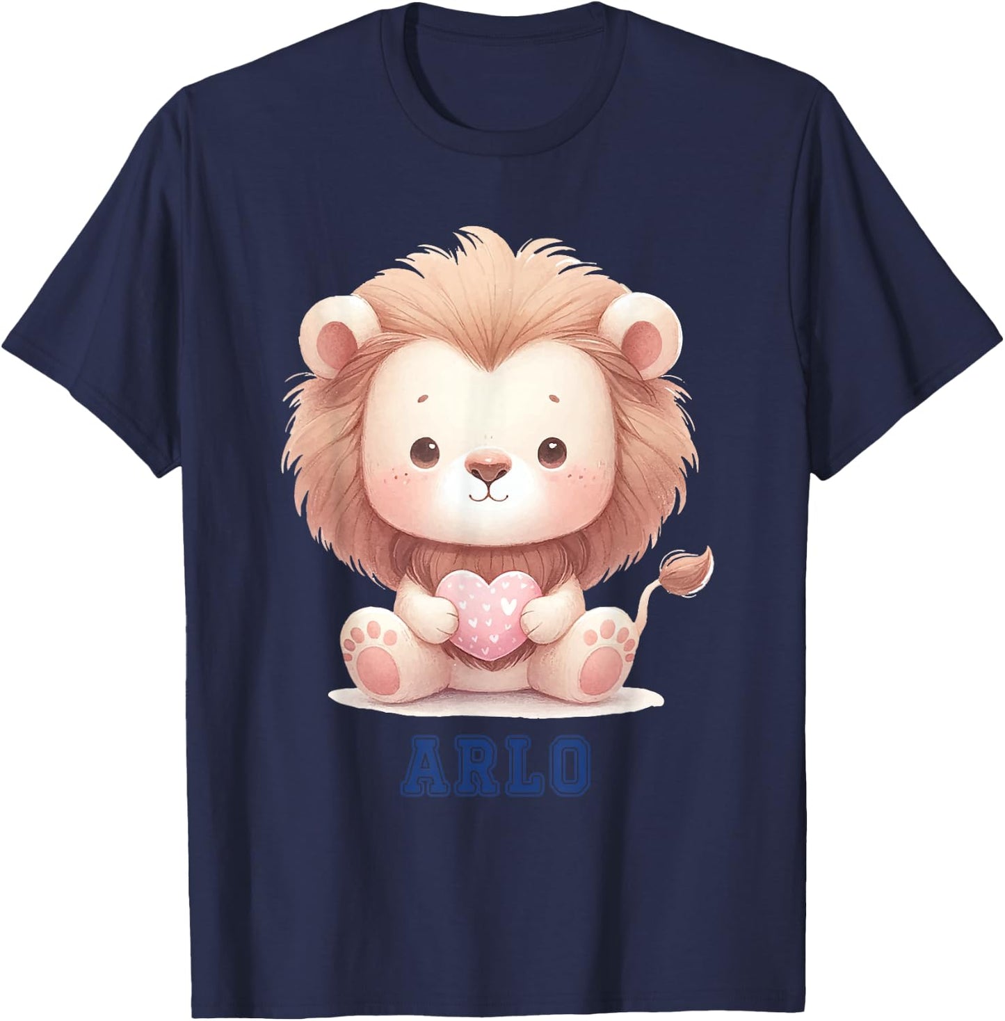 Arlo Baby Lion Baby Boy Name T-Shirt - T-Shirt | Navy