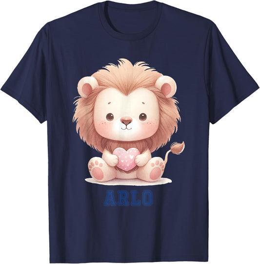 Arlo Baby Lion Baby Boy Name T-Shirt - T-Shirt | Navy