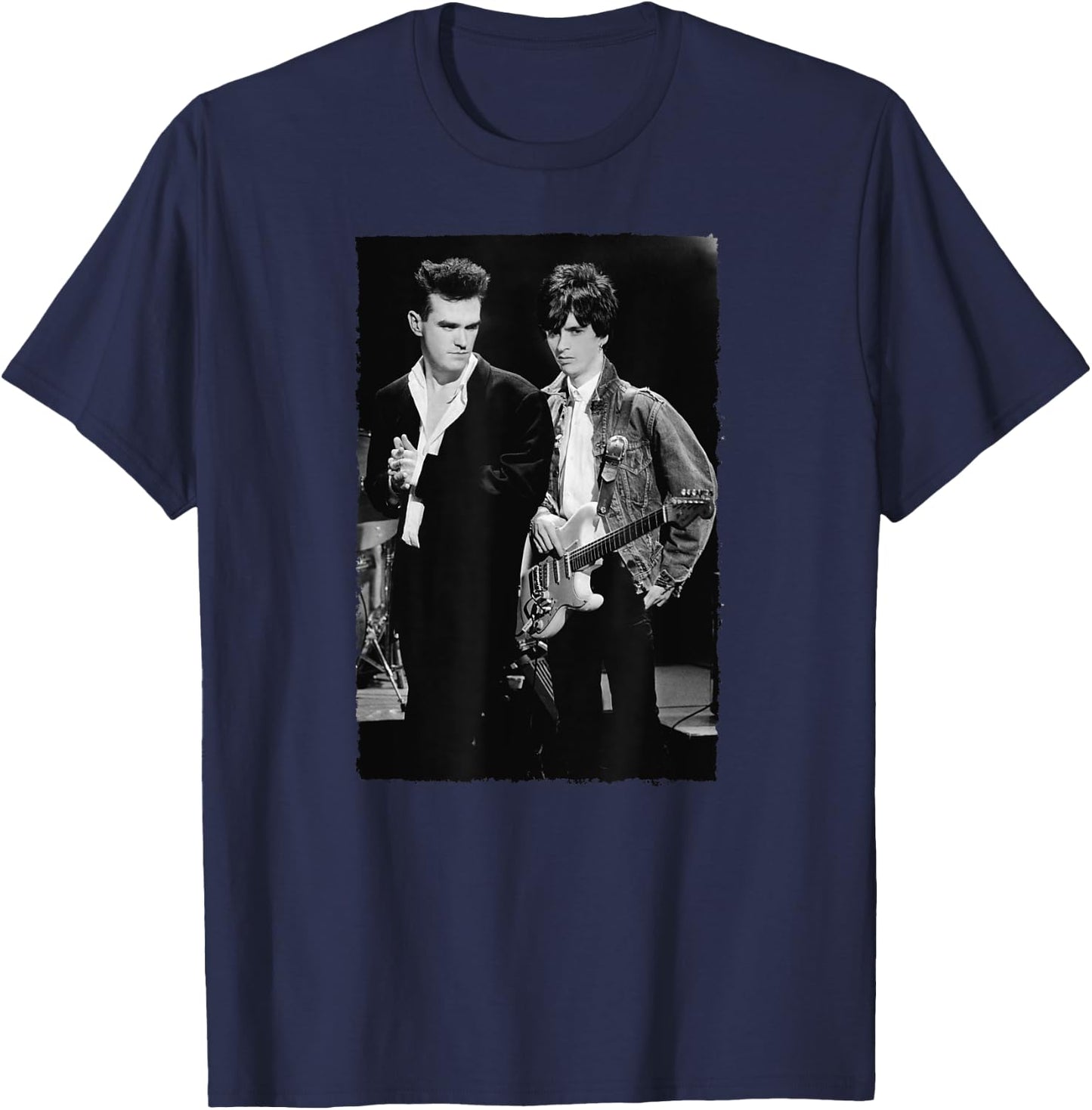 The Smiths Morrissey And Johnny Marr Live By Stephen Wright T-Shirt - T-Shirt | Navy