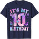 It's My 10th Birthday Butterfly Theme 10 Year Old Party Girl T-Shirt - T-Shirt | Navy