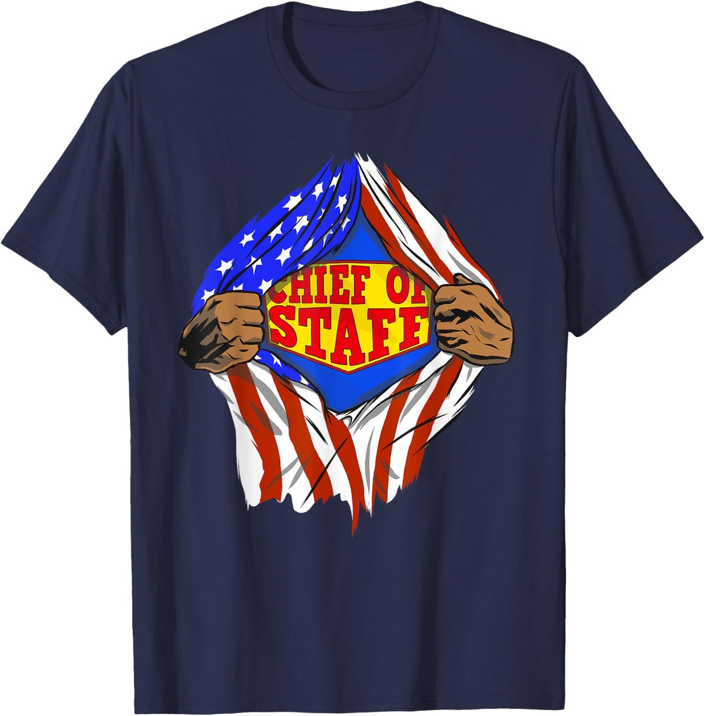 Funny Super Chief Of Staff Hero Job T-Shirt - T-Shirt | Navy