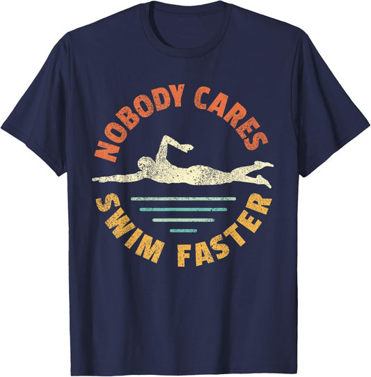 Swim Coach Swimming Team Swimmer Practice Swim , Small, Black T-Shirt - T-Shirt | Navy